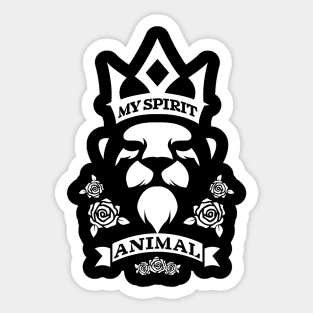 Lion is my spirit animal, white brave lion, birthday gift idea Sticker